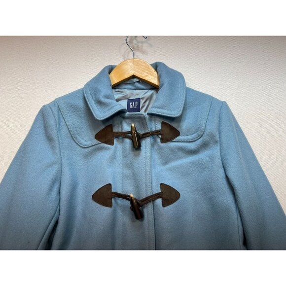 Gap Women's Wool Blend Toggle Peacoat Long Sleeve Size Small Blue Zip Up Casual - Picture 5 of 12